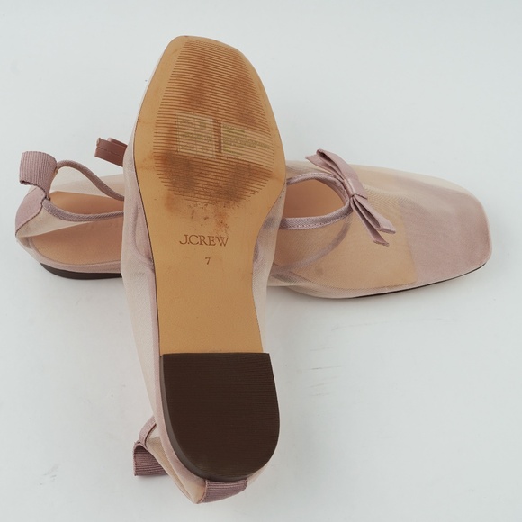 New J.CREW Size 7 Quinn Mary Jane Ballet Flats in Mesh in Warm Blush $138 CA796 - Picture 6 of 6